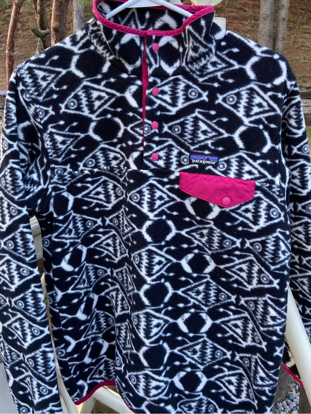 Patagonia Black Aztec Synchilla Snap Fleece